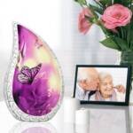 Purple Butterfly Adult Large Cremation Urn for Human Ashes
