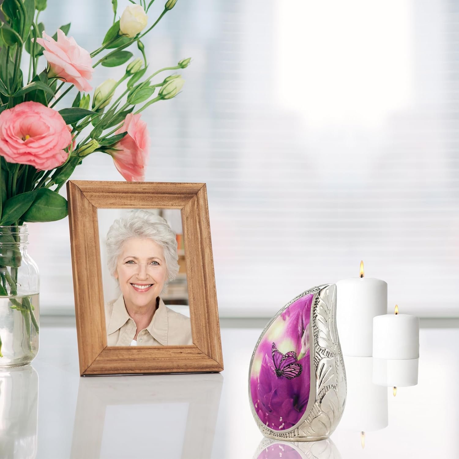Purple Butterfly Keepsake Ashes Urn - Image 6