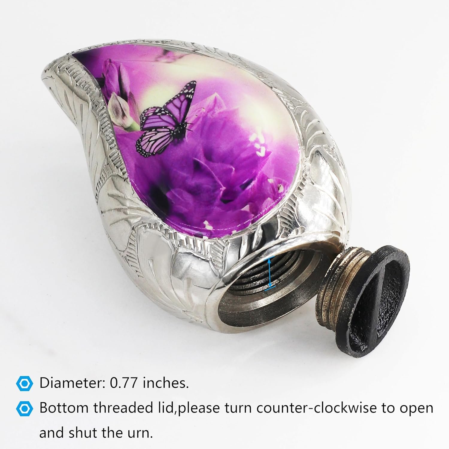 Purple Butterfly Keepsake Ashes Urn - Image 5