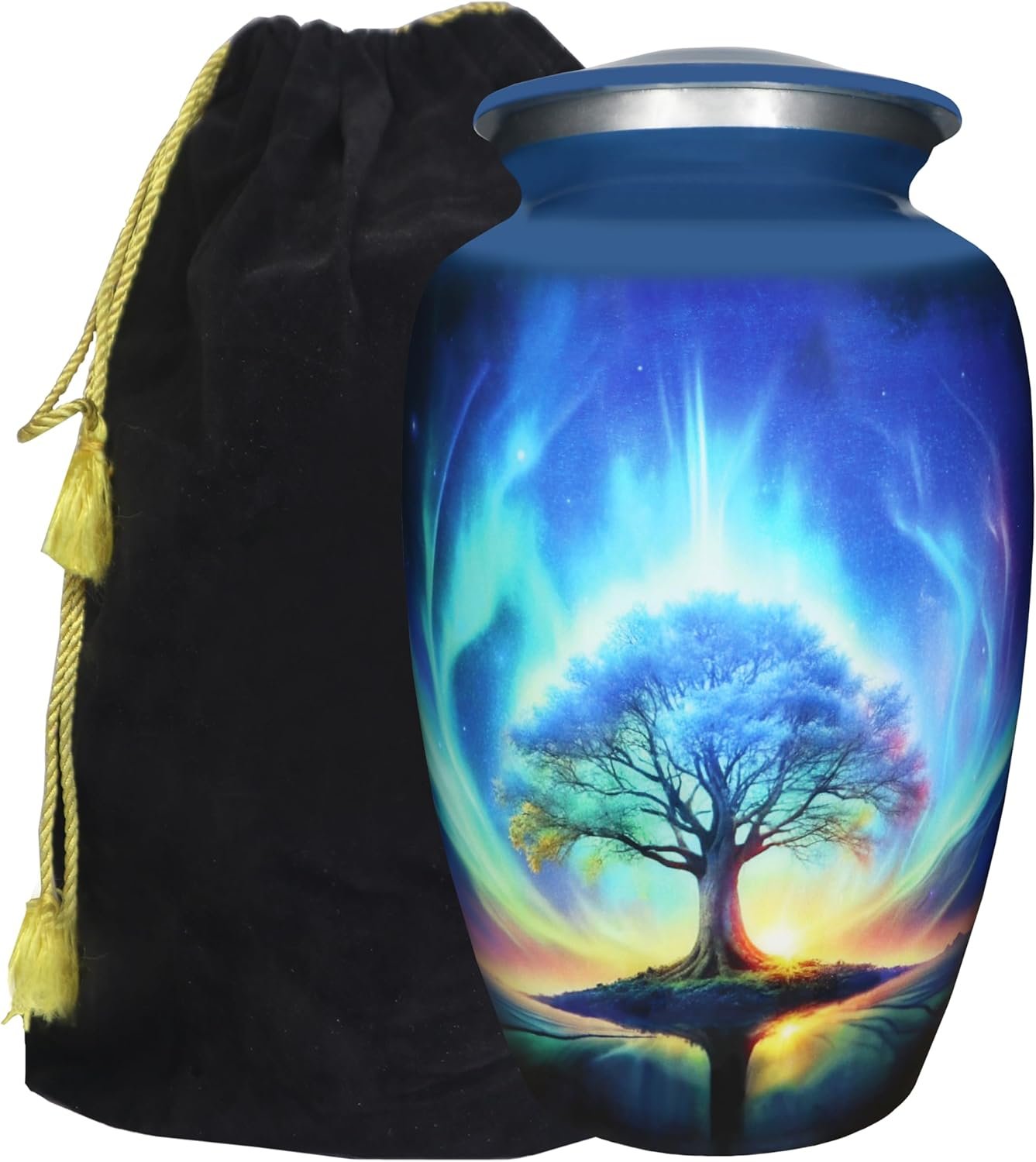 Large Tree of Life Cremation Urn – Blue Decorative Burial Urn for Adult Men & Women - Image 8