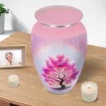 Large Tree of Life Cremation Urn – Pink Decorative Burial Urn for Adult Men & Women
