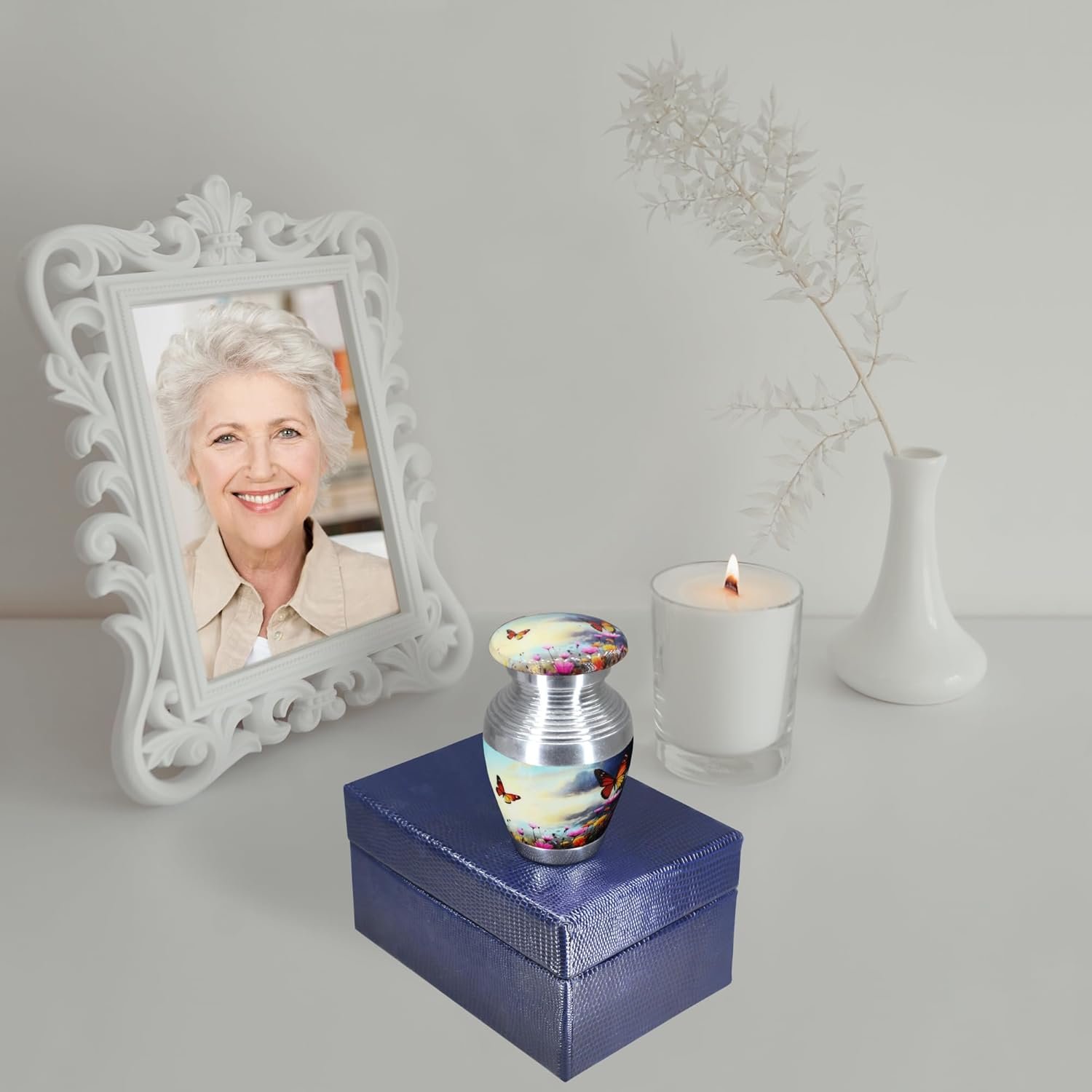 M MEILINXU Small Urns for Human Ashes Keepsake, Urn for Ashes for Women & Man, Mini Decorative, Urn with Butterflies, Little Cremation Container, Butterfly - Small Keepsake - Image 2