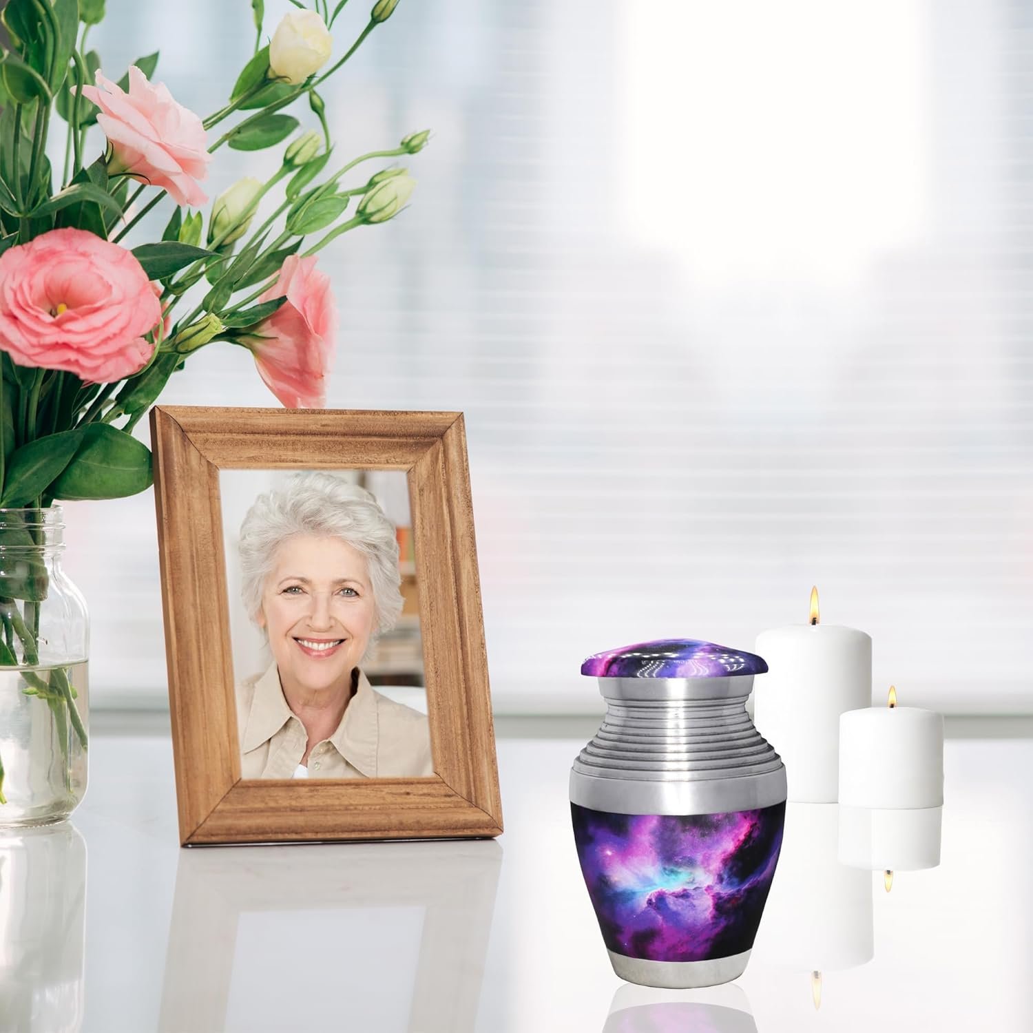Decorative Small Keepsake Urn for Human Ashes - Purple - Little Urn - Image 4