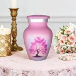 Small Tree of Life Keepsake Urn – Mini Pink Decorative Cremation Urn for Men & Women