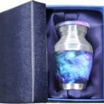 Decorative Small Keepsake Urn for Human Ashes - Blue - Little Urn