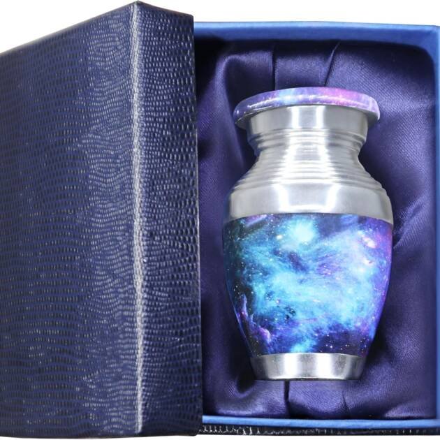 Decorative Small Keepsake Urn for Human Ashes - Blue - Little Urn