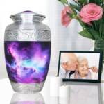 Galaxy Design Adult Cremation Purple Urn for Human Ashes